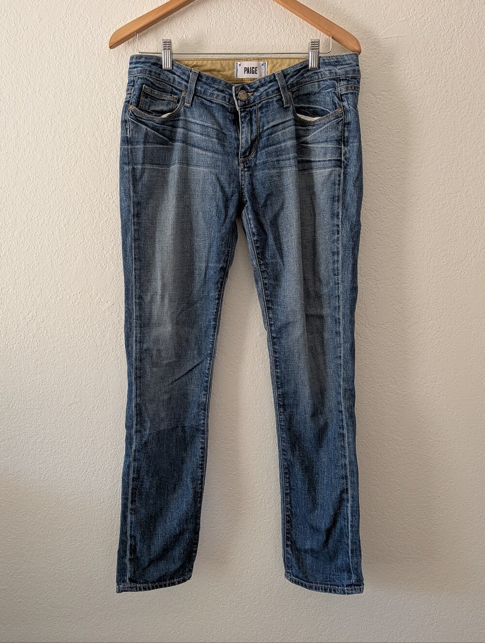 Paige Jimmy Jimmy Skinny Low-Mid Rise Medium/Light Blue Slim Jeans Size 28